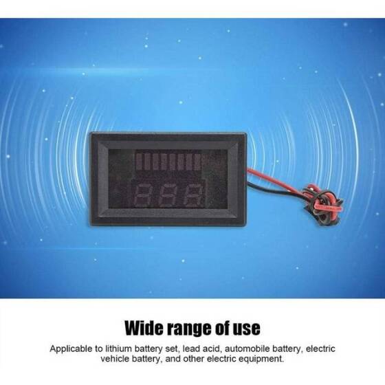 Red 12-60V Dual Display Automatic Identification Waterproof Voltage Meter - 4