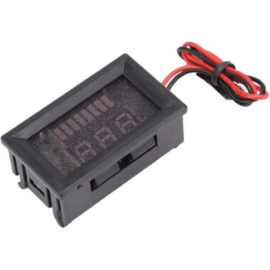 Red 12-60V Dual Display Automatic Identification Waterproof Voltage Meter - 5