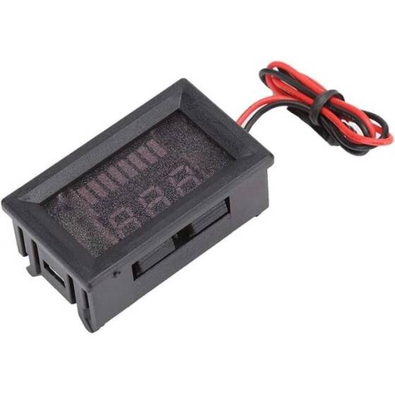 Red 12-60V Dual Display Automatic Identification Waterproof Voltage Meter - 5