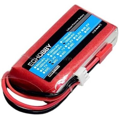 RED 1500MAH 2S 7.4V 25C High Power High Quality Model Airplane LIPO Battery T Female - 1