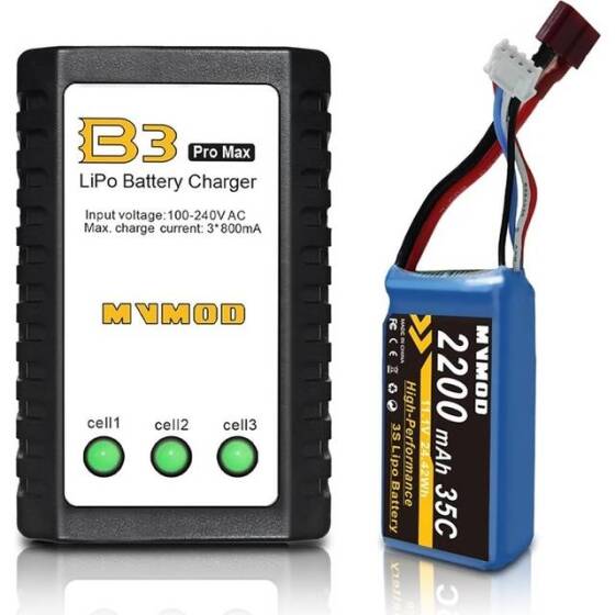 RED 1500MAH 3S 11.1V 35C Model Airplane LIPO Battery T Female - 1