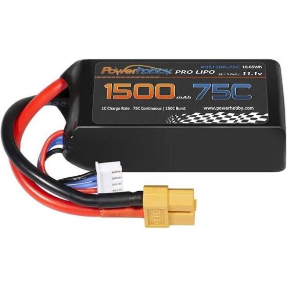 RED 1500MAH 3S 11.1V 35C High Power High Quality Model Airplane LIPO Battery XT60 Female - 3