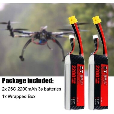 RED 2200MAH 3S 11.1V 25C High Power High Quality Model Airplane LIPO Battery XT60 Female - 5