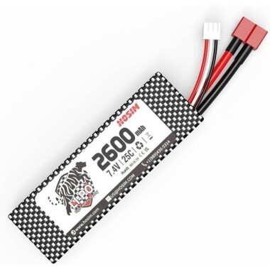 RED 2600MAH 2S 7.4V 25C High Power High Quality Model Airplane LIPO Battery JST Female - 2