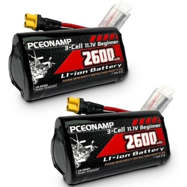 RED 2600MAH 3S 11.1V 25C High Power High Quality Model Airplane LIPO Battery JST Female - 1