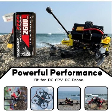 RED 2600MAH 3S 11.1V 25C High Power High Quality Model Airplane LIPO Battery JST Female - 5