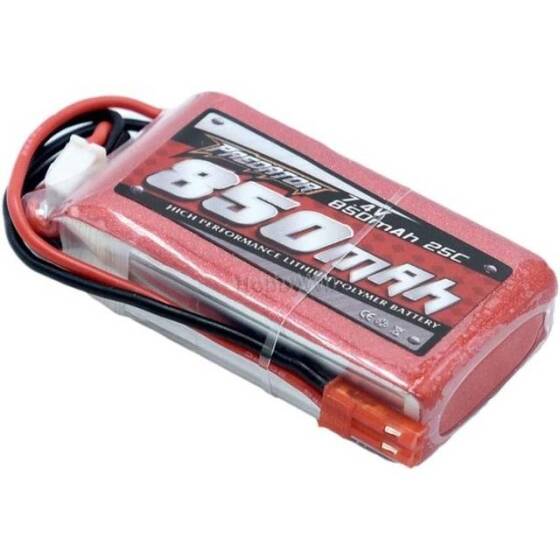 RED 850MAH 2S 7.4V 25C High Power High Quality Model Airplane LIPO Battery JST Female - 2