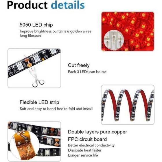 Red 9mm 12V LED Exposed Light String With High Quality Circuit Board 50LED/Set - 3