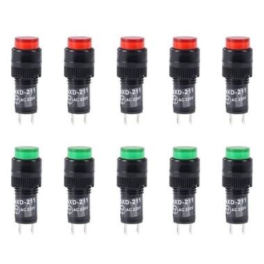 Red AC220V NXD-211 Small LED Signal Indicator Light - 1