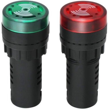 Red AC380V 30mm AD16-30SM LED Signal Indicator Built-in Buzzer - 2