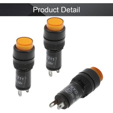 Red AC/DC12V NXD-211 Small LED Signal Indicator Light - 3