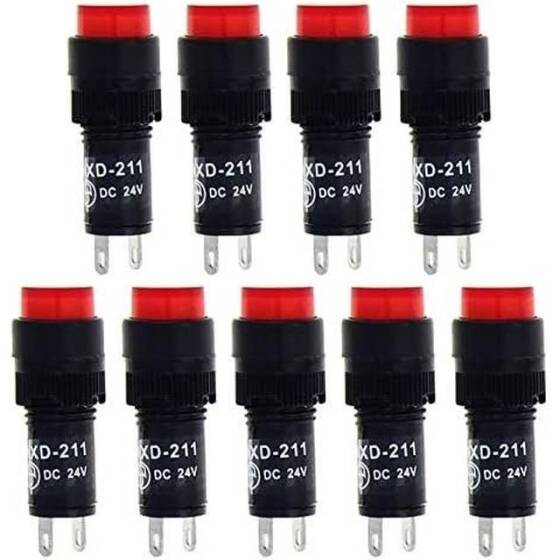 Red AC/DC24V NXD-211 Small LED Signal Indicator Light - 1