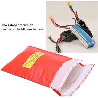 Red Lithium Battery Explosion-Proof Bag/Protection Bag Size: 180x230mm - 4