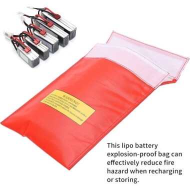 Red Lithium Battery Explosion-Proof Bag/Protection Bag Size: 180x230mm - 5
