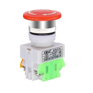 Red Mushroom Cap LAY37-11ZS 1NO 1NC DPST Emergency Stop Push Button Switch AC 660V 10A Switch Equipment Lift Elevator Latching Self Lock - 1