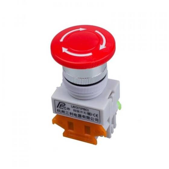 Red Mushroom Cap LAY37-11ZS 1NO 1NC DPST Emergency Stop Push Button Switch AC 660V 10A Switch Equipment Lift Elevator Latching Self Lock - 2