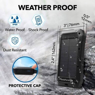 Red Removable Solar Energy Charger Quick Charge 2000MA - 2