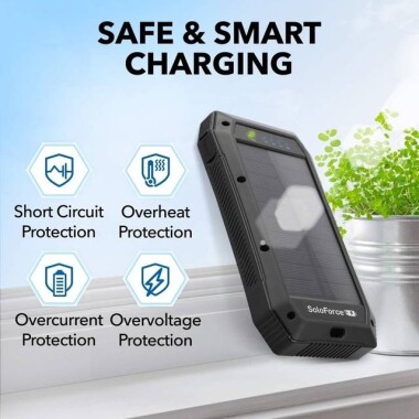 Red Removable Solar Energy Charger Quick Charge 2000MA - 5