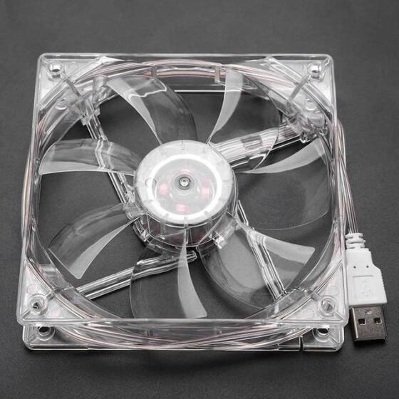 RGB 12CM Silent Chassis Cooling Fan 4 Colors LED Lighting Large 4 PIN Heatsink For DeskTop PC Case (Double Aperture-Four Colors) - 5