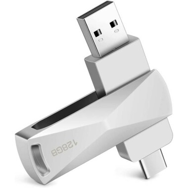 Robot Cube U408 Silver USB3.2 Gen1+Type-C U Disk 128GB - 1