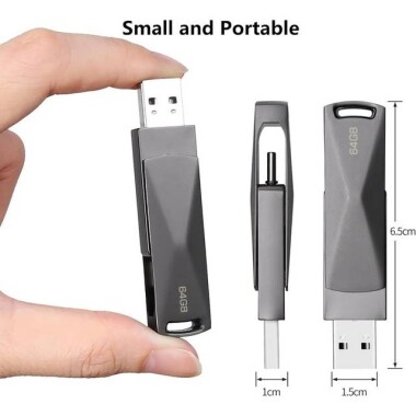 Robot Cube U408A Silver USB3.2 Gen1+Type-C U Disk 64GB - 5