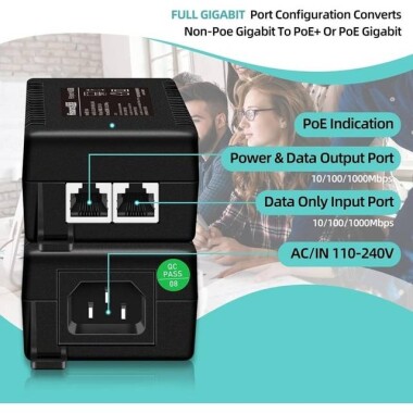 SDAPO PSE60G 60W Gigabit PoE Injector CN Plug - 3