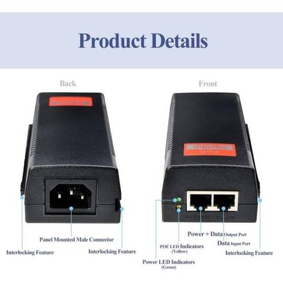 SDAPO PSE90G 90W Gigabit PoE Injector EU Plug - 4