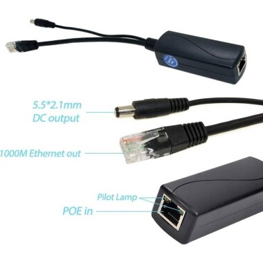 SDAPO Type C Gigabit PoE Splitter 48V To 12V 1A - 2