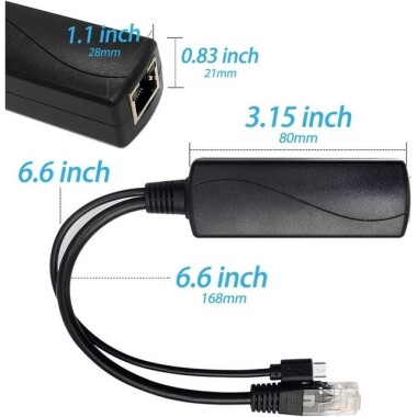 SDAPO USB0502 Mirco USB 100M PoE Splitter 48V To 5V 2.4A - 5