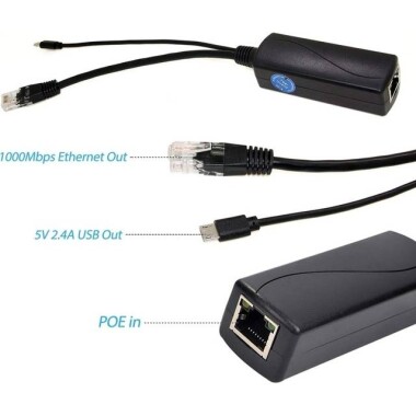 SDAPO USB0502G Mirco USB Gigabit PoE Splitter 48V To 5V 2.4A - 2