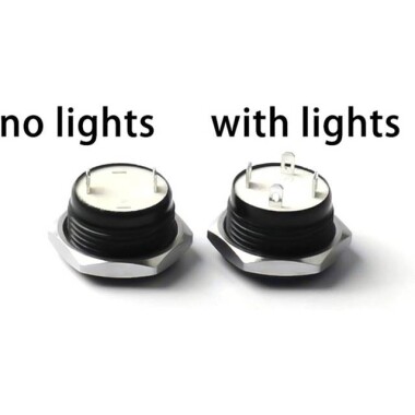 Short Flat Head 12mm 3-6V Waterproof Momentary Self-Resert Metal Push Button Switch With Red Led Light - 2