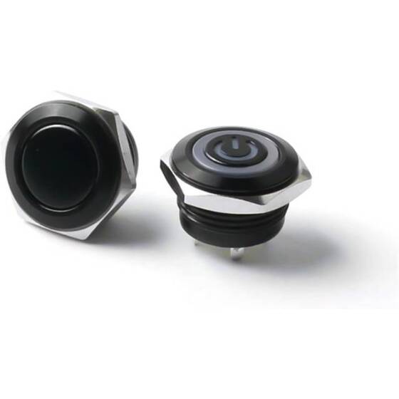 Short Flat Head 12mm 3-6V Waterproof Momentary Self-Resert Metal Push Button Switch With Red Led Light - 3