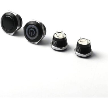 Short Flat Head 12mm 3-6V Waterproof Momentary Self-Resert Metal Push Button Switch With Red Led Light - 4