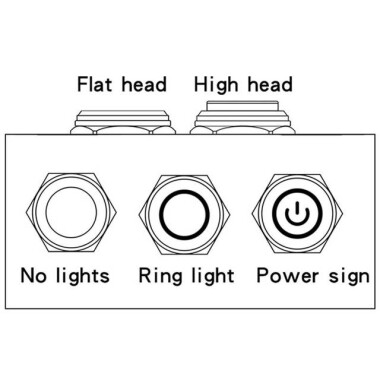 Short High Head 16mm Waterproof Momentary Self-Resert Metal Push Button Switch Without Light - 3