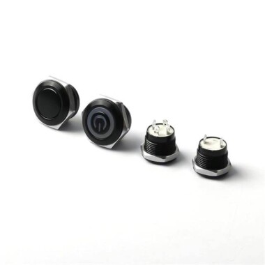 Short High Head 16mm Waterproof Momentary Self-Resert Metal Push Button Switch Without Light - 4