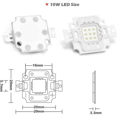 SMD 10W High Power LED Bulb 380-385nm Purple - 4