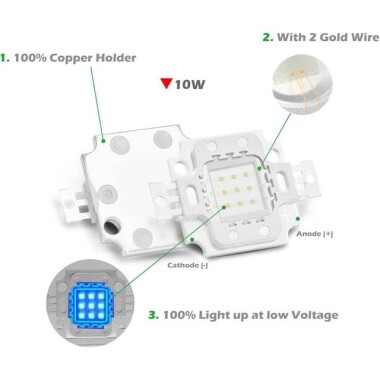 SMD 10W High Power LED Bulb Plant Blue - 3