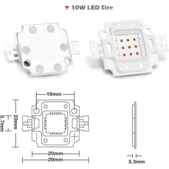 SMD 10W High Power LED Bulb Red - 5