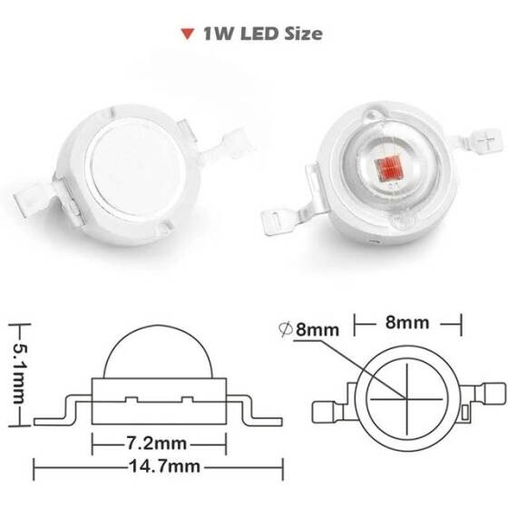 SMD 1W High Power LED Bulb Orange - 4