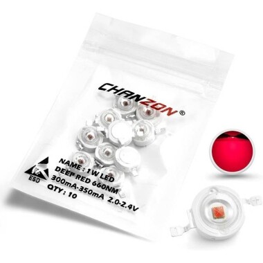 SMD 1W High Power LED Bulb Plant Red - 1