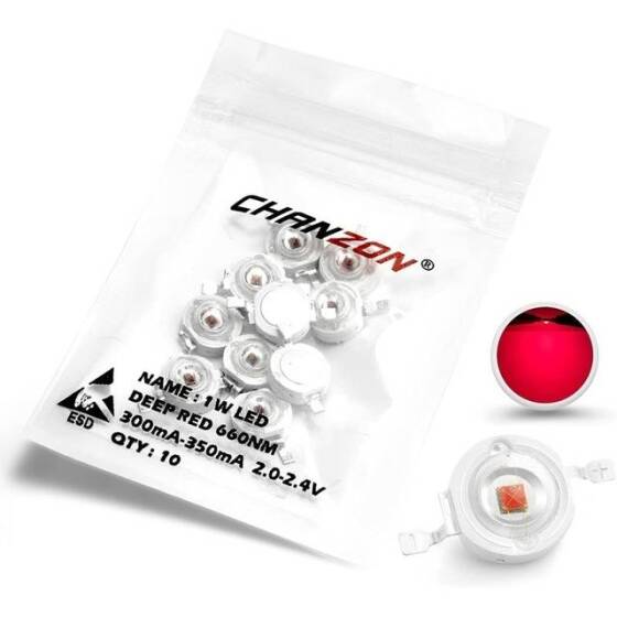 SMD 1W High Power LED Bulb Plant Red - 1