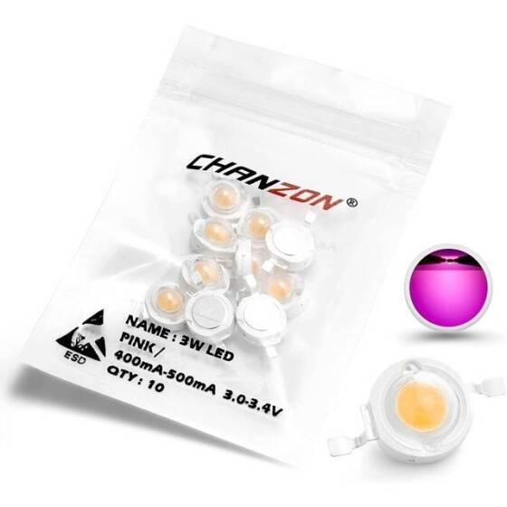 SMD 3W High Power LED Bulb Pink - 1