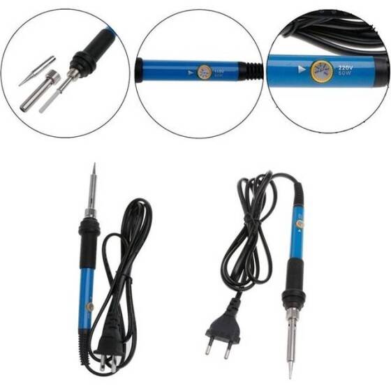 High Quality Adjustable Temperature Straight Plug Soldering Iron 60W Voltage Regulation Range 110-240V EU Plug 220V - 3