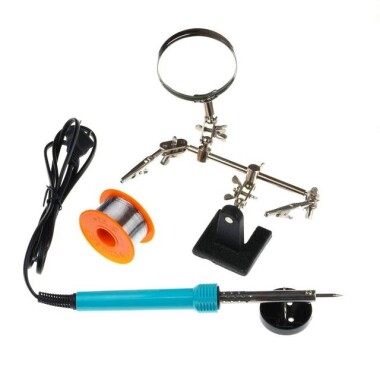 Soldering Starter Tool Kit - (30W Iron, Solder, Sponge, Helping Hand) - 2