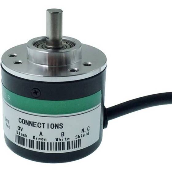 Solid Shaft D6mm DC5-24V 300 Pulses NPN Incremental Photoelectric Rotary Encoder - 1