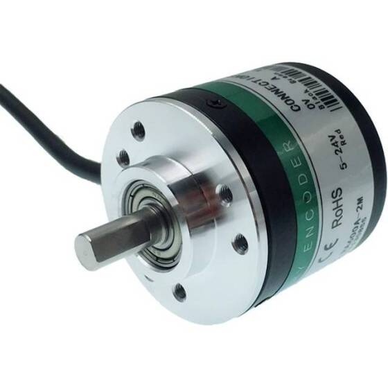 Solid Shaft D6mm DC5-24V 300 Pulses NPN Incremental Photoelectric Rotary Encoder - 2