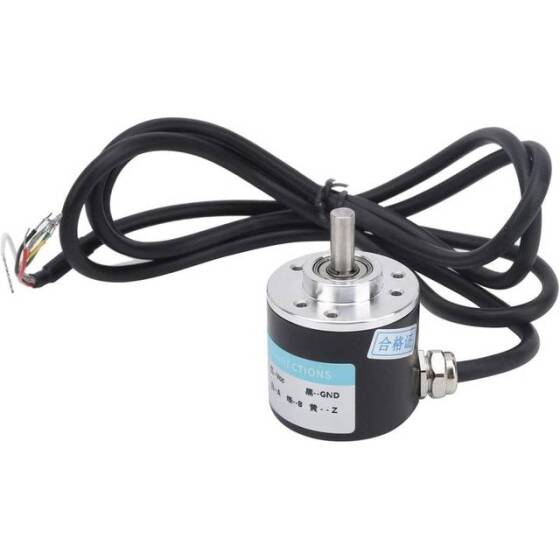 Solid Shaft D6mm DC5-24V 300 Pulses PNP Incremental Photoelectric Rotary Encoder - 1