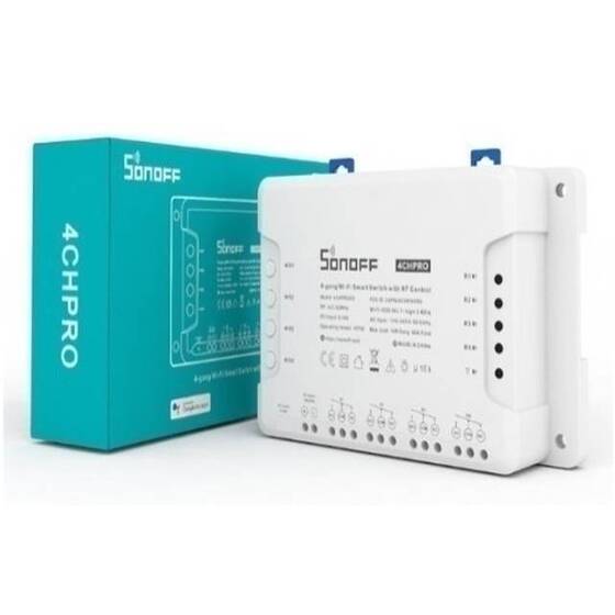 Sonoff 4CH PRO R3 MultiChannel Smart Switch Wifi Remote Control Smart Automation 10A -Upgraded To Sonoff 4CH PRO R3 Size: 14.5x9.4x4.3cm - 1
