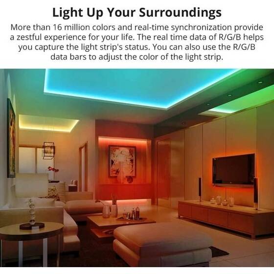 SONOFF L2 Lite-5M-EU RGB Smart Led Light Strip IP20 Non-Waterproof - Remote With CR2032 Battery - 7