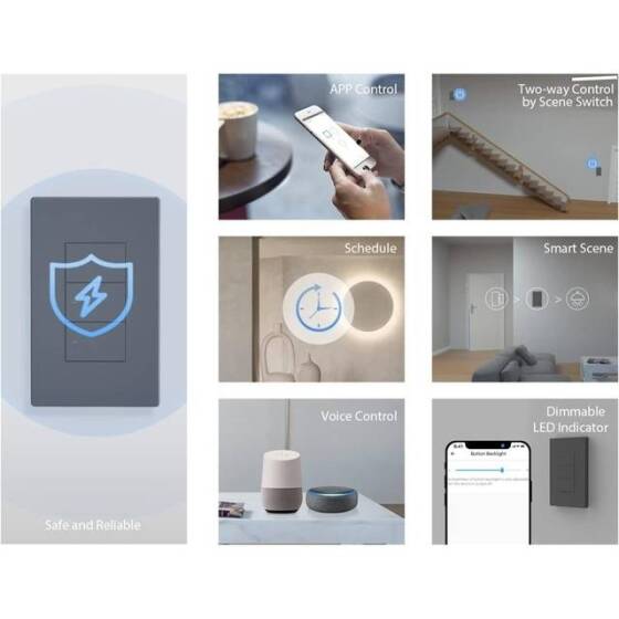 Sonoff M5-3C-120 Wifi Smart Wall Switch 120 Type 3 Gang US Standard - 2